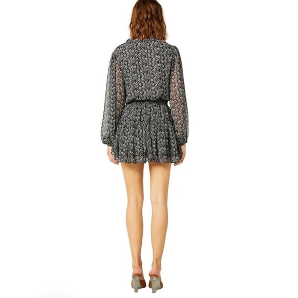 NWT MISA Los Angeles LORENA DRESS  Sapphire Ditzy Black & Green Floral‎ Size S - Picture 4 of 16